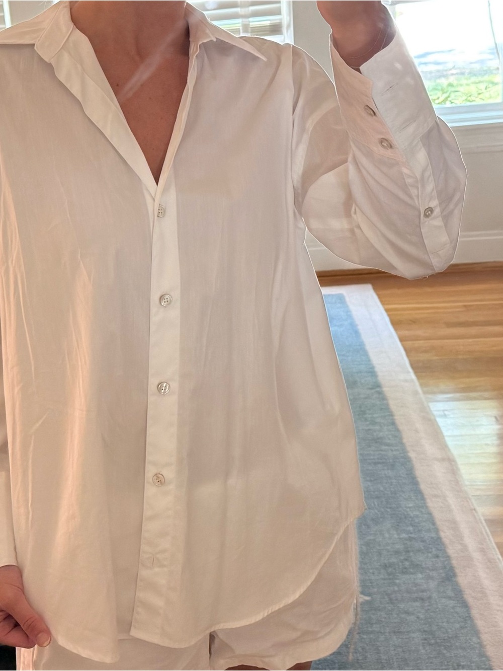 Zara White Relaxed Button-Down Shirt